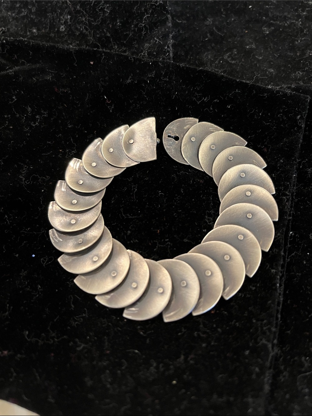 Matte Silver Disc Link Bracelet - Modern Layered Style